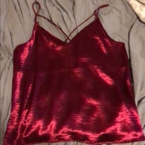 silky red tank